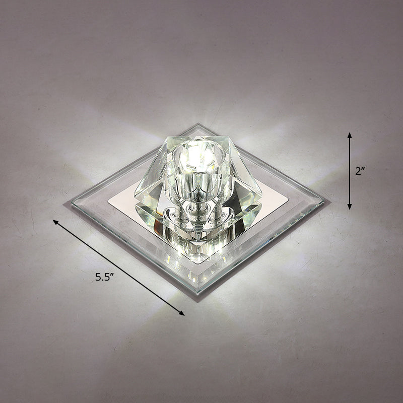 Contemporary Gemstone Flush Ceiling Light Crystal Corridor LED Flush Mount Lighting Fixture Clear White Clearhalo 'Ceiling Lights' 'Close To Ceiling Lights' 'Close to ceiling' 'Flush mount' Lighting' 2253280