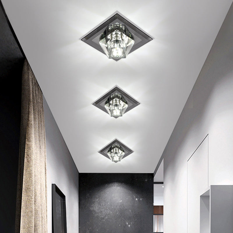 Contemporary Gemstone Flush Ceiling Light Crystal Corridor LED Flush Mount Lighting Fixture Clearhalo 'Ceiling Lights' 'Close To Ceiling Lights' 'Close to ceiling' 'Flush mount' Lighting' 2253281