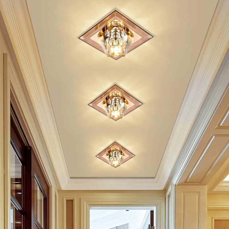 Contemporary Gemstone Flush Ceiling Light Crystal Corridor LED Flush Mount Lighting Fixture Clearhalo 'Ceiling Lights' 'Close To Ceiling Lights' 'Close to ceiling' 'Flush mount' Lighting' 2253283