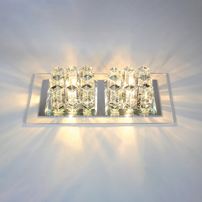 Rectangular Corridor Flush Light Crystal Modern Style LED Flush Ceiling Light Fixture Clear Clearhalo 'Ceiling Lights' 'Close To Ceiling Lights' 'Close to ceiling' 'Flush mount' Lighting' 2253296