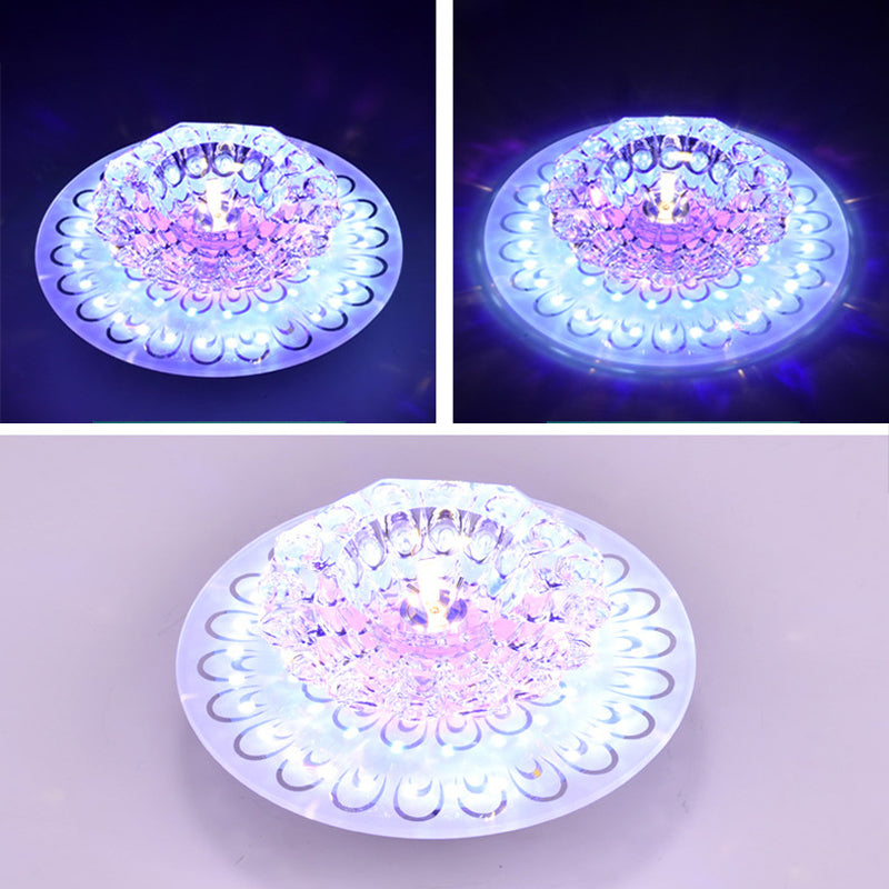 Blossom Flush Ceiling Light Contemporary Crystal Clear LED Flush Mount Lighting for Entryway Clear Multi Color Clearhalo 'Ceiling Lights' 'Close To Ceiling Lights' 'Close to ceiling' 'Flush mount' Lighting' 2253314