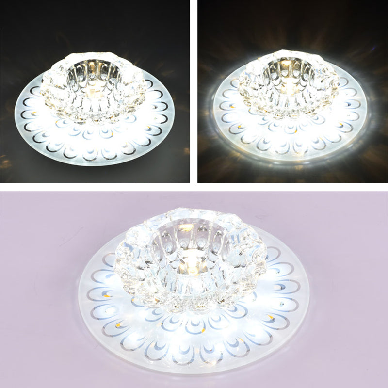 Blossom Flush Ceiling Light Contemporary Crystal Clear LED Flush Mount Lighting for Entryway Clear White Clearhalo 'Ceiling Lights' 'Close To Ceiling Lights' 'Close to ceiling' 'Flush mount' Lighting' 2253315