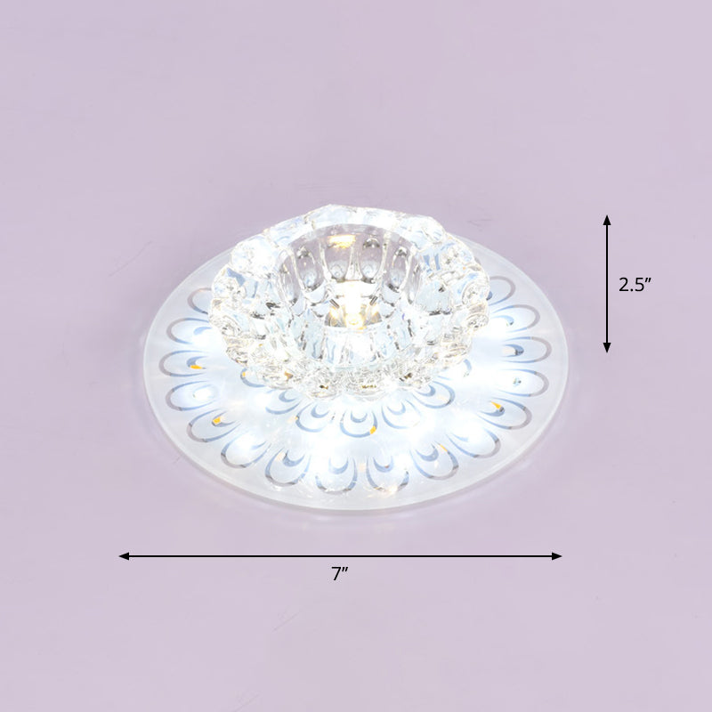 Blossom Flush Ceiling Light Contemporary Crystal Clear LED Flush Mount Lighting for Entryway Clearhalo 'Ceiling Lights' 'Close To Ceiling Lights' 'Close to ceiling' 'Flush mount' Lighting' 2253316