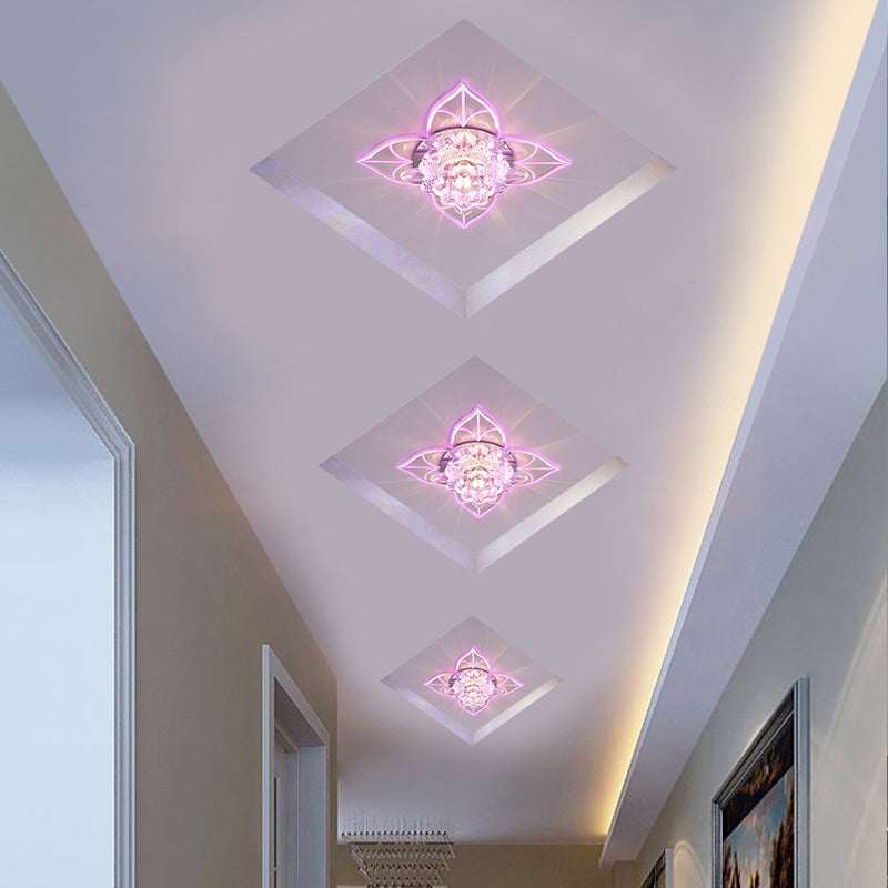 Blossom Crystal Flush Ceiling Light Contemporary Clear LED Flush Mount Lighting for Corridor Clearhalo 'Ceiling Lights' 'Close To Ceiling Lights' 'Close to ceiling' 'Flush mount' Lighting' 2253365
