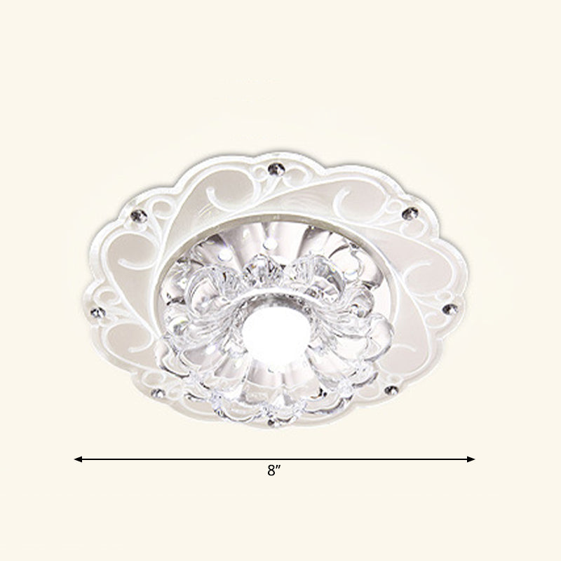 Blossom Flush Mount Lighting Minimalist Crystal Entryway LED Flush Mount Fixture in Clear Clearhalo 'Ceiling Lights' 'Close To Ceiling Lights' 'Close to ceiling' 'Flush mount' Lighting' 2253382