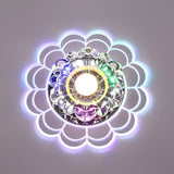 Flower Shade LED Flush Mount Light Simplicity Crystal Corridor Flush Mount Ceiling Light in Clear Clear Multi Color Clearhalo 'Ceiling Lights' 'Close To Ceiling Lights' 'Close to ceiling' 'Flush mount' Lighting' 2253488