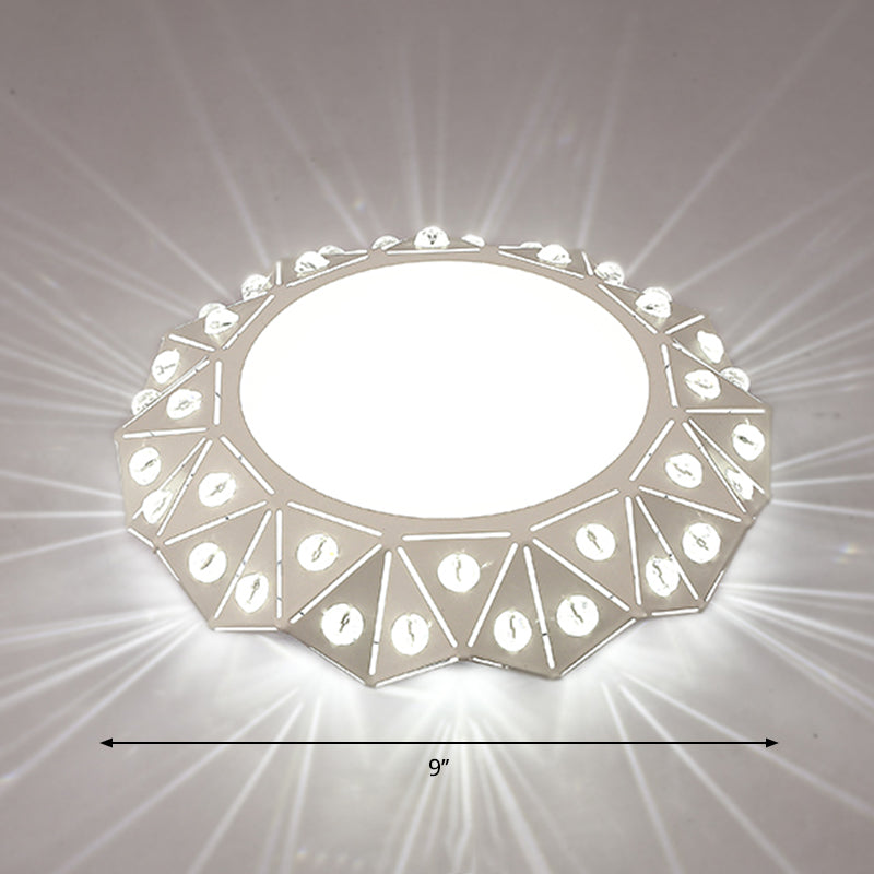 Circular Foyer Flush Light Acrylic Modern Style LED Flush Ceiling Light Fixture in White White White Clearhalo 'Ceiling Lights' 'Close To Ceiling Lights' 'Close to ceiling' 'Flush mount' Lighting' 2253498