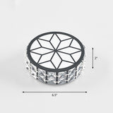 Beveled Crystal Drum Flush Mount Lighting Minimalist Black LED Flush Mount in White Light Clearhalo 'Ceiling Lights' 'Close To Ceiling Lights' 'Close to ceiling' 'Flush mount' Lighting' 2253507