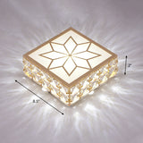 Gold Square LED Flush Mount Light Simplicity Crystal Embedded Flush Mount Ceiling Light for Foyer Gold 8.5" White Clearhalo 'Ceiling Lights' 'Close To Ceiling Lights' 'Close to ceiling' 'Flush mount' Lighting' 2253524