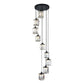 Modern Drum Multi Light Pendant Tri-Prism Crystal Staircase Hanging Lighting in Black Clearhalo 'Ceiling Lights' 'Modern Pendants' 'Modern' 'Pendant Lights' 'Pendants' Lighting' 2253571
