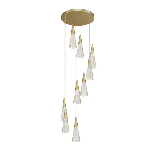 Modern Style Spiral Conical Multi Light Pendant Acrylic Stairwell Hanging Lighting Clearhalo 'Ceiling Lights' 'Modern Pendants' 'Modern' 'Pendant Lights' 'Pendants' Lighting' 2253623