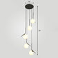 Spiral Globe Stairwell Hanging Lighting Opal Glass Simplicity Multi Light Pendant 5 Black Clearhalo 'Ceiling Lights' 'Modern Pendants' 'Modern' 'Pendant Lights' 'Pendants' Lighting' 2253638