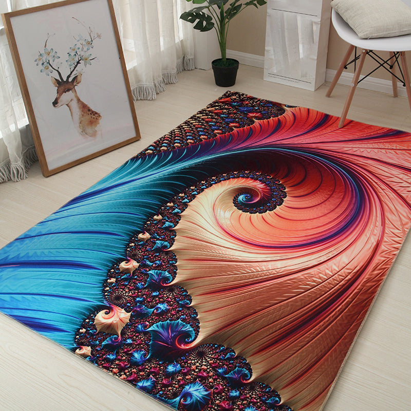Multi Colored Creative Rug Polypropylene Floral Printed Area Carpet Non-Slip Washable Pet Friendly Rug for Decor Clearhalo 'Area Rug' 'Rug' 2253664