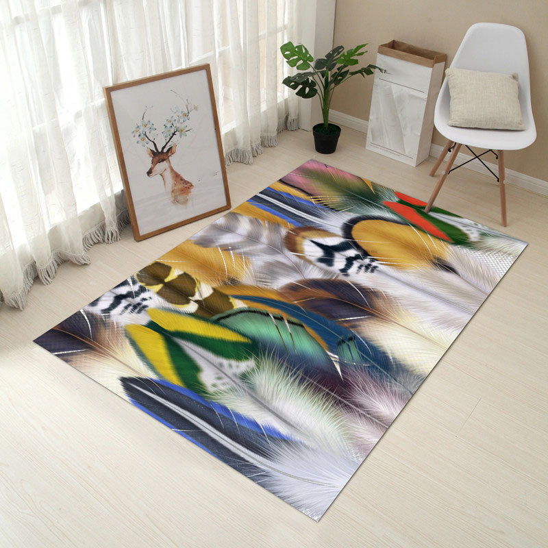 Multi Colored Creative Rug Polypropylene Floral Printed Area Carpet Non-Slip Washable Pet Friendly Rug for Decor Gray-Green Clearhalo 'Area Rug' 'Rug' 2253666