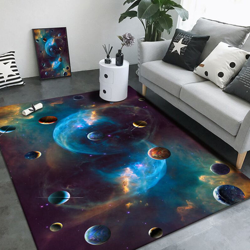 Natural Living Room Rug Multi-Color Space Print Rug Polypropylene Non-Slip Washable Area Carpet Dark Brown Clearhalo 'Area Rug' 'Rug' 2253721