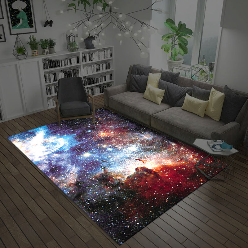 Multi Color Novelty Rug Polyster Space Pattern Area Rug Non-Slip Backing Machine Washable Carpet for Bedroom Tan Clearhalo 'Area Rug' 'Rug' 2253744