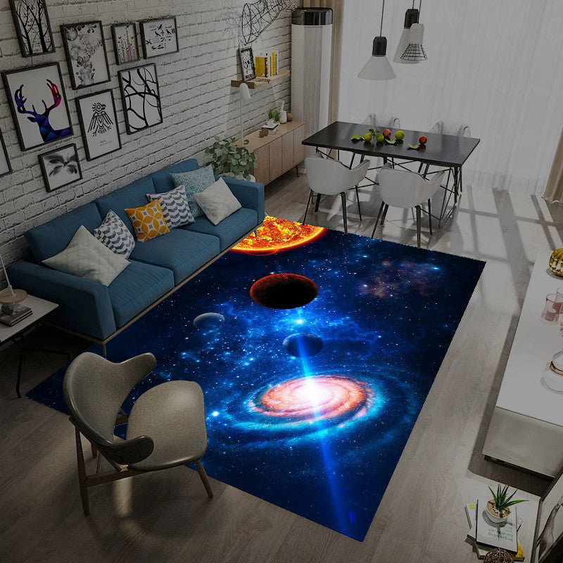 Casual Living Room Rug Multi-Color Space Print Carpet Polypropylene Anti-Slip Backing Indoor Rug Dark Blue-Gray Clearhalo 'Area Rug' 'Rug' 2253755