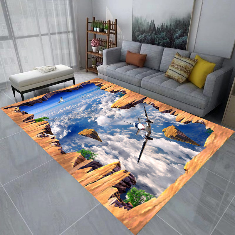 Multi Color Decoration Rug Nordic 3D Animal Print Area Carpet Polyster Pet Friendly Easy Care Rug Yellow-Brown Clearhalo 'Area Rug' 'Rug' 2253789