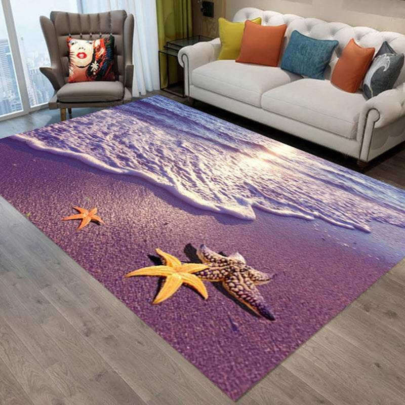 Cute Animal Print Rug Multi Colored Polypropylene Area Rug Polyster Non-Slip Backing Washable Carpet Purple Clearhalo 'Area Rug' 'Rug' 2253821