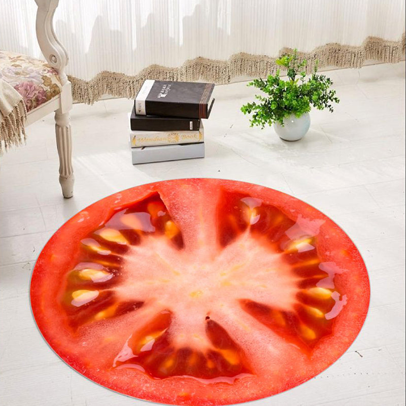 Multi-Colored Fruit Pattern Rug Polyster Casual Area Carpet Pet Friendly Washable Easy Care Rug for Decoration Red Clearhalo 'Area Rug' 'Rug' 2253839