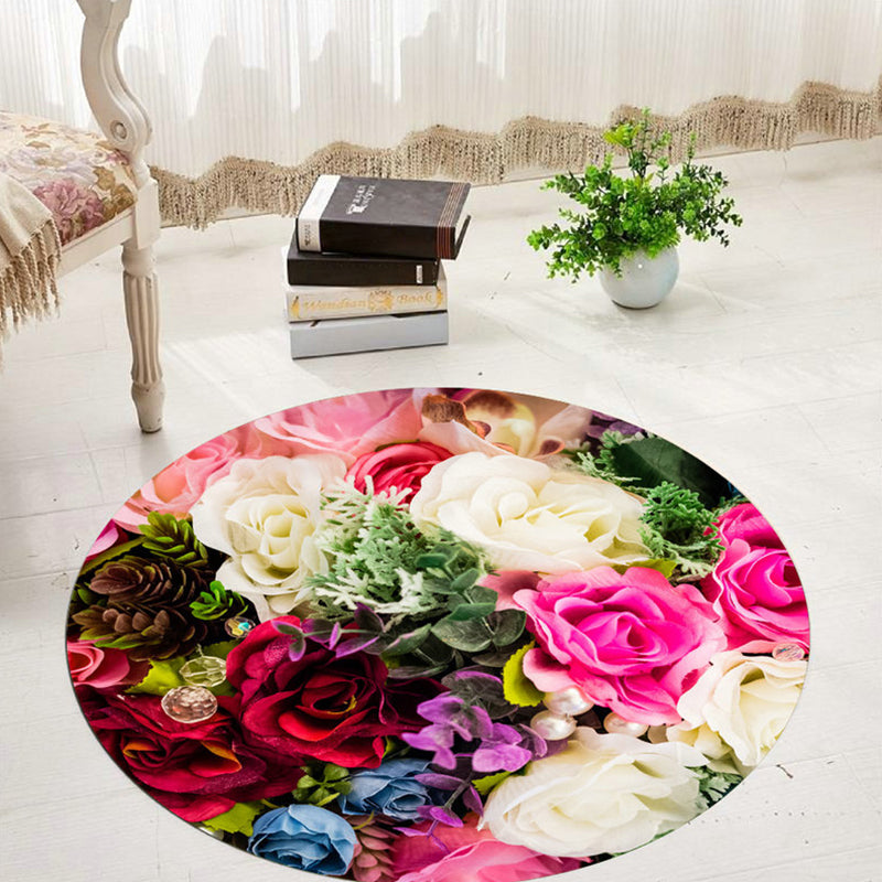 Comfort 3D Plant Pattern Rug Multi-Colored Polypropylene Area Carpet Easy Care Machine Washable Rug for Room Red Clearhalo 'Area Rug' 'Rug' 2253851