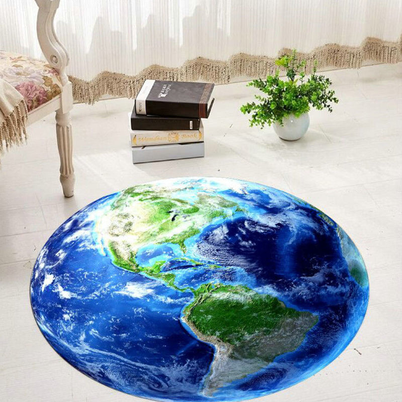Comfort 3D Plant Pattern Rug Multi-Colored Polypropylene Area Carpet Easy Care Machine Washable Rug for Room Blue Clearhalo 'Area Rug' 'Rug' 2253853