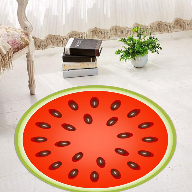 Relaxing Multicolor Plant Rug Synthetics Novelty Area Carpet Pet Friendly Machine Washable Indoor Rug for Decor Watermelon Red Clearhalo 'Area Rug' 'Rug' 2253861