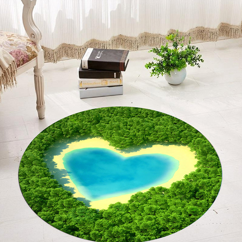 Relaxing Multicolor Plant Rug Synthetics Novelty Area Carpet Pet Friendly Machine Washable Indoor Rug for Decor Aqua Clearhalo 'Area Rug' 'Rug' 2253866