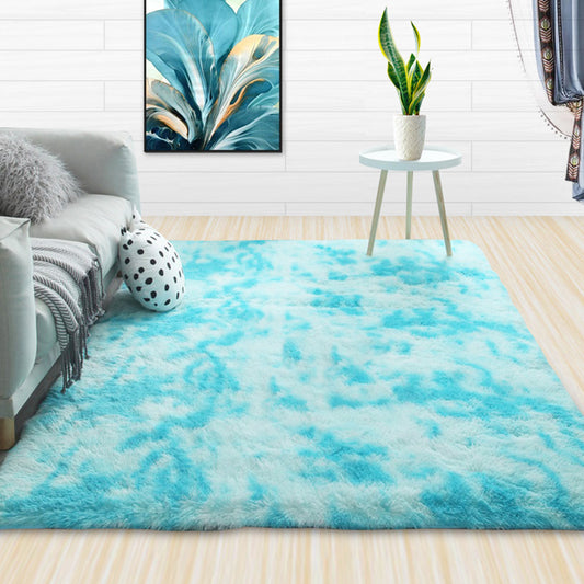 Casual Tie Dye Rug Multicolor Fluffy Carpet Machine Washable Anti-Slip Pet-Friendly Rug for Living Room Sky Blue Clearhalo 'Area Rug' 'Casual' 'Rugs' Rug' 2253906