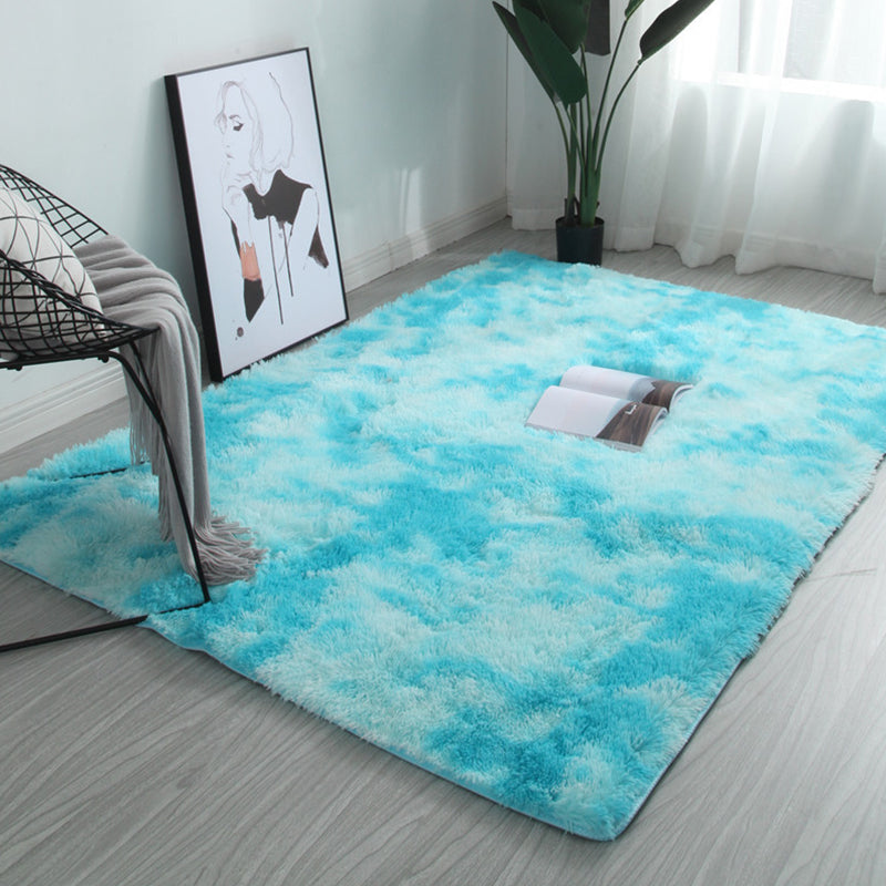Multi Colored Room Rug Simplicity Tie Dye Carpet Synthetics Non-Slip Pet-Friendly Washable Area Rug Blue-White Clearhalo 'Area Rug' 'Casual' 'Rugs' Rug' 2253929