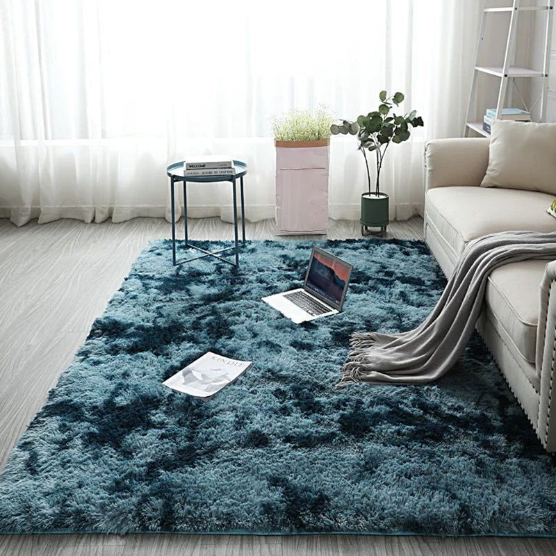 Multi Colored Room Rug Simplicity Tie Dye Carpet Synthetics Non-Slip Pet-Friendly Washable Area Rug Peacock Blue Clearhalo 'Area Rug' 'Casual' 'Rugs' Rug' 2253933
