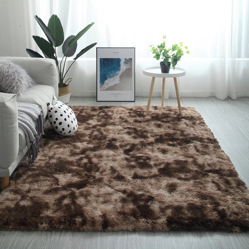 Modern Home Rug Multicolor Plain Rug Polyester Pet-Friendly Non-Slip Washable Rug Chocolate Clearhalo 'Area Rug' 'Casual' 'Rugs' Rug' 2253963