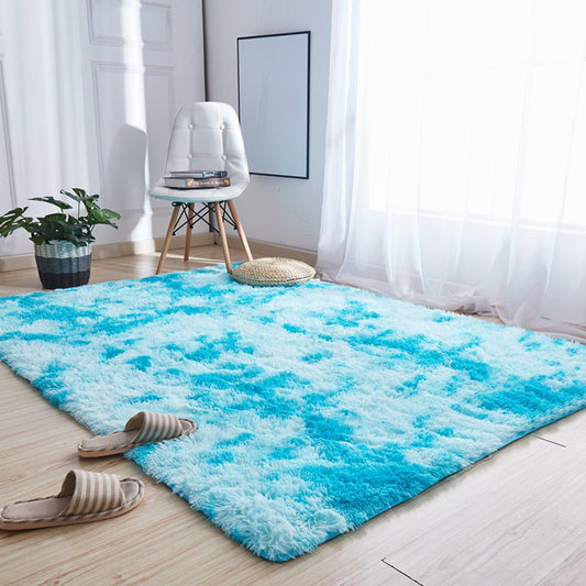 Relaxing Plain Rug Multi-Colored Scandinavian Carpet Fluffy Stain Resistant Machine Wash Anti-Slip Rug for Home Light Blue Clearhalo 'Area Rug' 'Casual' 'Rugs' Rug' 2253972