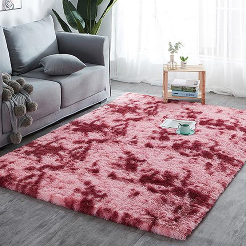 Relaxing Plain Rug Multi-Colored Scandinavian Carpet Fluffy Stain Resistant Machine Wash Anti-Slip Rug for Home Crimson Clearhalo 'Area Rug' 'Casual' 'Rugs' Rug' 2253974