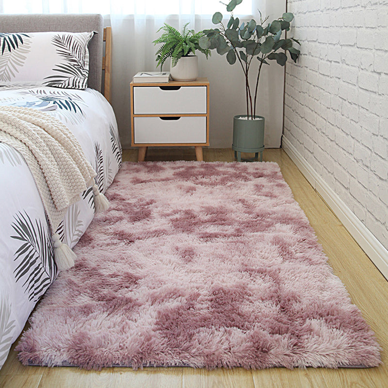 Soft Multi Colored Plain Rug Synthetics Nordic Style Carpet Anti-Slip Pet-Friendly Machine Washable Rug for Bedroom Purple Clearhalo 'Area Rug' 'Casual' 'Rugs' Rug' 2253978