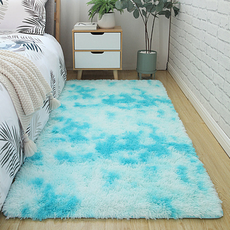 Soft Multi Colored Plain Rug Synthetics Nordic Style Carpet Anti-Slip Pet-Friendly Machine Washable Rug for Bedroom Sky Blue Clearhalo 'Area Rug' 'Casual' 'Rugs' Rug' 2253985