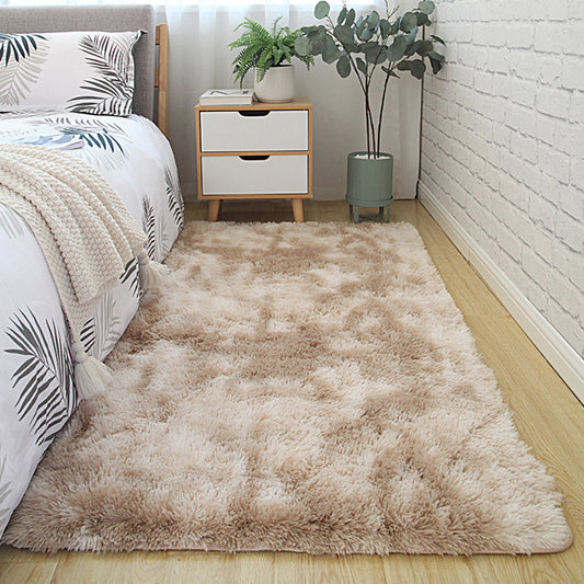 Soft Multi Colored Plain Rug Synthetics Nordic Style Carpet Anti-Slip Pet-Friendly Machine Washable Rug for Bedroom Khaki Clearhalo 'Area Rug' 'Casual' 'Rugs' Rug' 2253987
