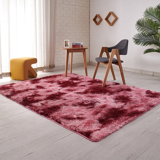 Multi-Color Tie Dye Rug Faux Fur Modern Rug Stain Resistant Anti-Slip Backing Pet-Friendly Rug for Room Dark Red Clearhalo 'Area Rug' 'Casual' 'Rugs' Rug' 2254007