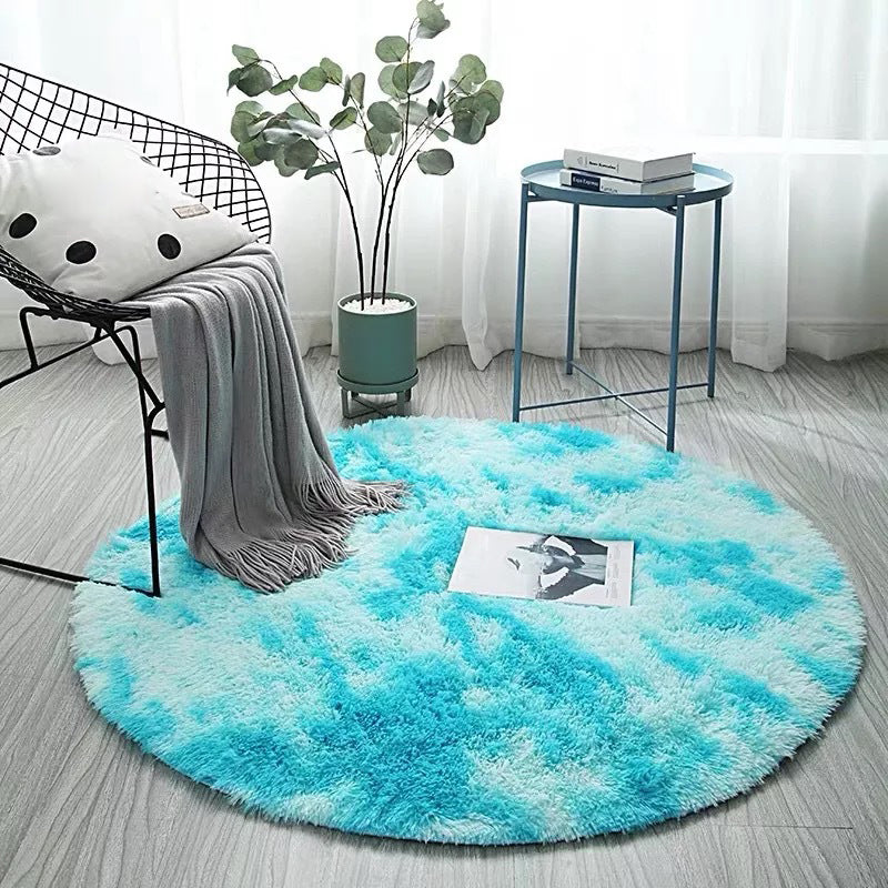 Simplicity Decoration Rug Multi-Colored Tie Dye Carpet Polyester Washable Non-Slip Backing Stain Resistant Rug Light Blue Clearhalo 'Area Rug' 'Casual' 'Rugs' Rug' 2254091