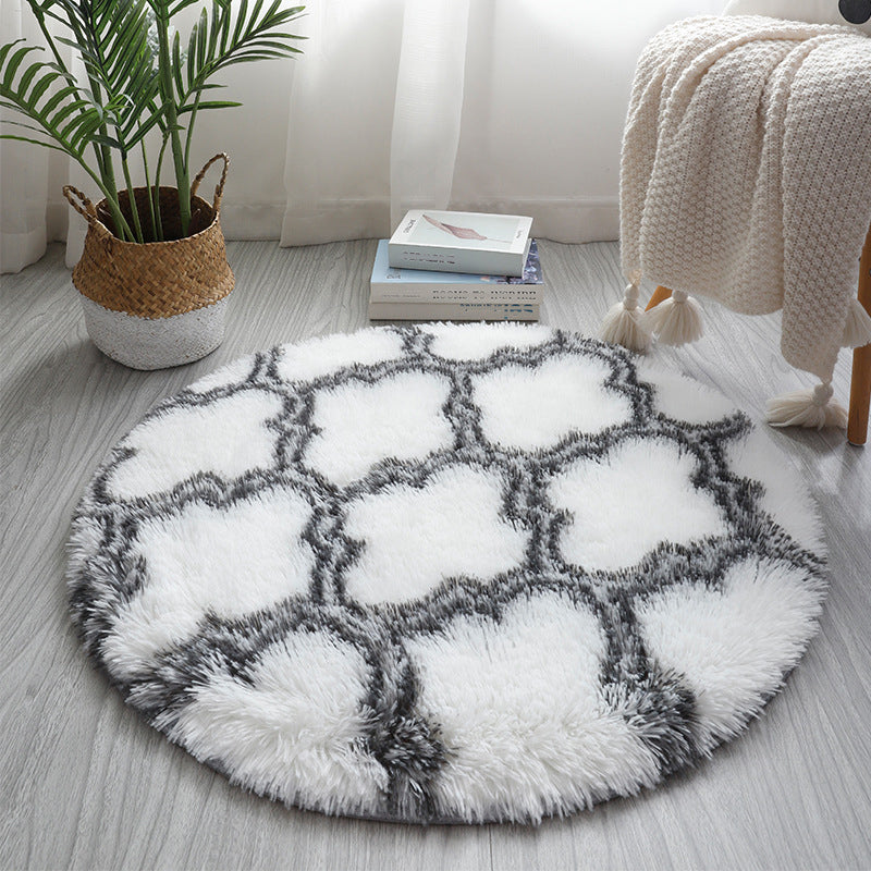 Multicolor Geometric Print Rug Synthetics Relaxing Rug Stain Resistant Non-Slip Backing Washable Rug for Home Gray-White Clearhalo 'Area Rug' 'Casual' 'Rugs' Rug' 2254102
