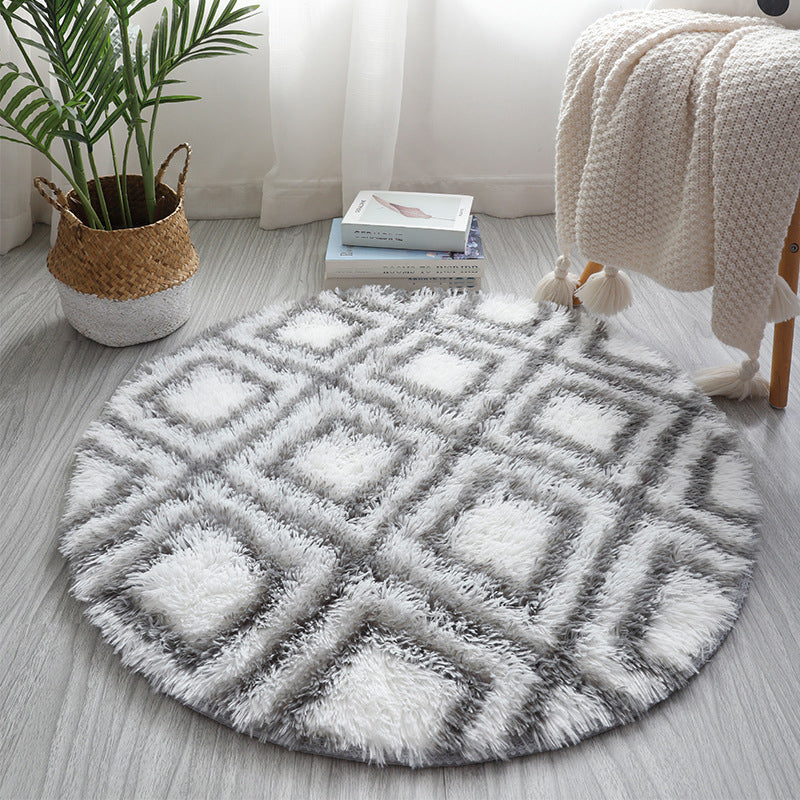 Multicolor Geometric Print Rug Synthetics Relaxing Rug Stain Resistant Non-Slip Backing Washable Rug for Home White Clearhalo 'Area Rug' 'Casual' 'Rugs' Rug' 2254103