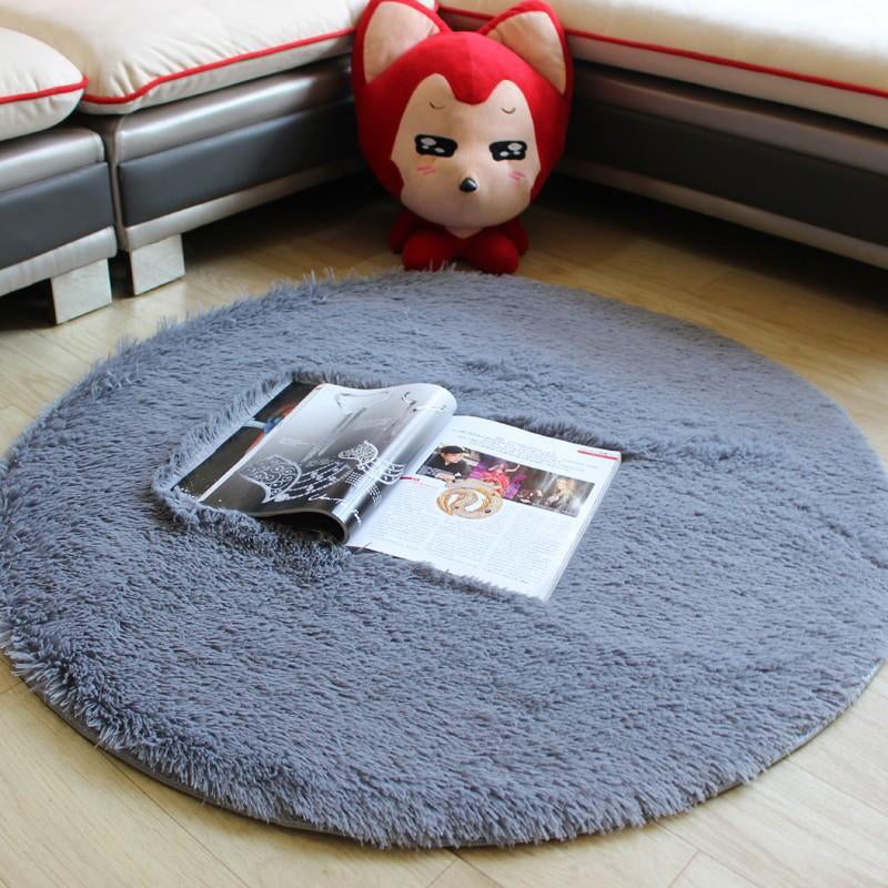 Minimalist Solid Color Rug Multi-Color Faux Wool Carpet Anti-Slip Stain Resistant Washable Rug for Bedroom Silver Gray Clearhalo 'Area Rug' 'Casual' 'Rugs' Rug' 2254115