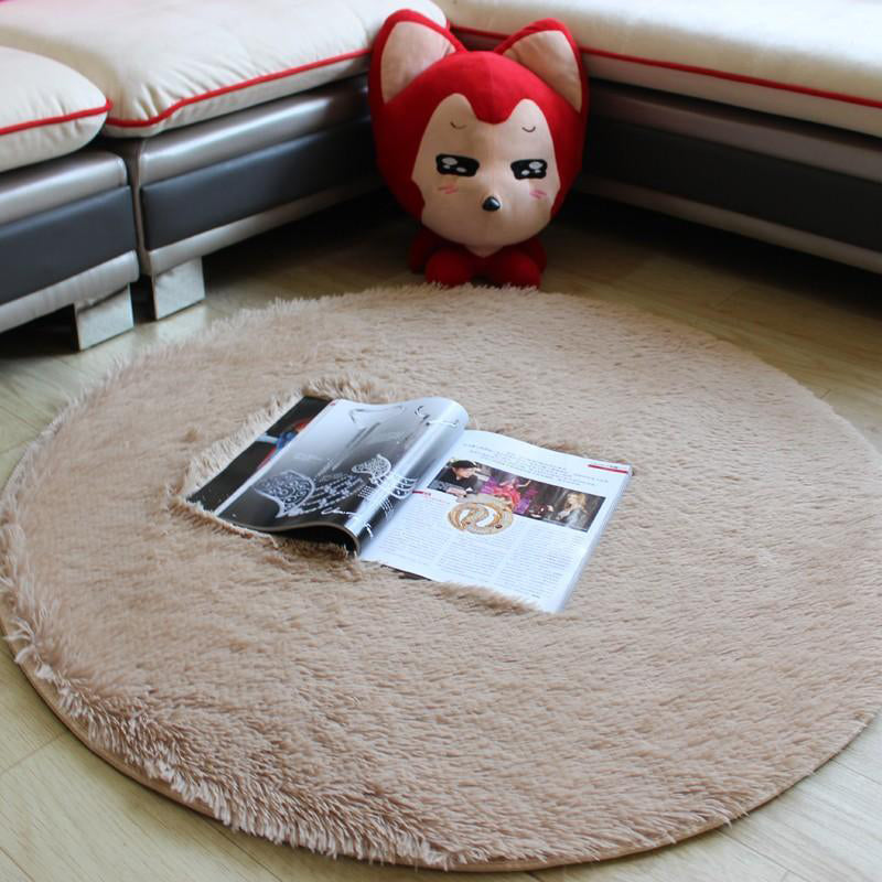 Minimalist Solid Color Rug Multi-Color Faux Wool Carpet Anti-Slip Stain Resistant Washable Rug for Bedroom Light Camel Clearhalo 'Area Rug' 'Casual' 'Rugs' Rug' 2254124