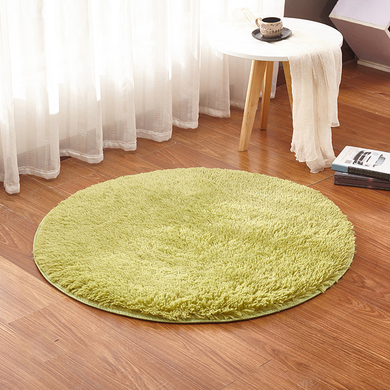 Plush Plain Rug Multi Colored Minimalism Rug Synthetics Machine Wash Pet-Friendly Rug for Bedroom Green Clearhalo 'Area Rug' 'Casual' 'Rugs' Rug' 2254163