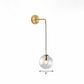 Glass Spherical Wall Sconce Light Simple Single Bulb Wall Hanging Lighting for Living Room Gold 8" Clear Clearhalo 'Cast Iron' 'Glass' 'Industrial' 'Modern wall lights' 'Modern' 'Tiffany' 'Traditional wall lights' 'Wall Lamps & Sconces' 'Wall Lights' Lighting' 2254343