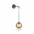 Glass Spherical Wall Sconce Light Simple Single Bulb Wall Hanging Lighting for Living Room Black 6" Amber Clearhalo 'Cast Iron' 'Glass' 'Industrial' 'Modern wall lights' 'Modern' 'Tiffany' 'Traditional wall lights' 'Wall Lamps & Sconces' 'Wall Lights' Lighting' 2254347