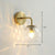 Spherical Wall Mount Light Simple Rippled Glass 1 Head Bedroom Reading Wall Lamp Gold Clearhalo 'Cast Iron' 'Glass' 'Industrial' 'Modern wall lights' 'Modern' 'Tiffany' 'Traditional wall lights' 'Wall Lamps & Sconces' 'Wall Lights' Lighting' 2254419
