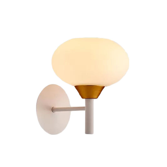 White Bud Shaped Wall Light Sconce Nordic 1 Bulb Opal Glass Wall Mounted Light Fixture White Clearhalo 'Cast Iron' 'Glass' 'Industrial' 'Modern wall lights' 'Modern' 'Tiffany' 'Traditional wall lights' 'Wall Lamps & Sconces' 'Wall Lights' Lighting' 2254481