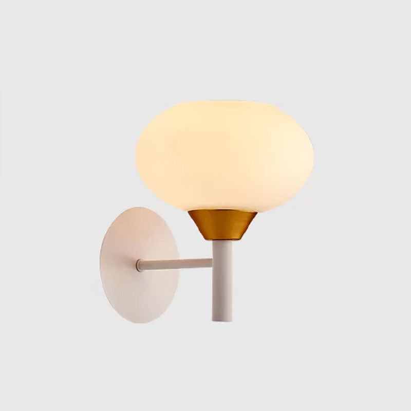 White Bud Shaped Wall Light Sconce Nordic 1 Bulb Opal Glass Wall Mounted Light Fixture Clearhalo 'Cast Iron' 'Glass' 'Industrial' 'Modern wall lights' 'Modern' 'Tiffany' 'Traditional wall lights' 'Wall Lamps & Sconces' 'Wall Lights' Lighting' 2254483