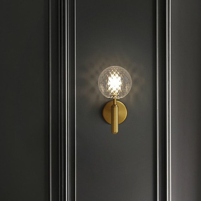 Ball Wall Sconce Light Fixture Simplicity Glass 1-Light Stairs Wall Mount Lighting Clearhalo 'Cast Iron' 'Glass' 'Industrial' 'Modern wall lights' 'Modern' 'Tiffany' 'Traditional wall lights' 'Wall Lamps & Sconces' 'Wall Lights' Lighting' 2254530